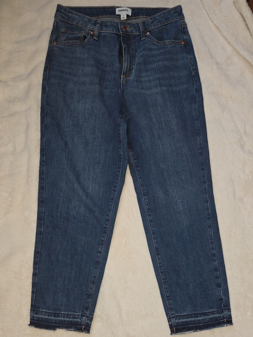 Sonoma Dark Blue Mid-Rise Cropped Jeans
